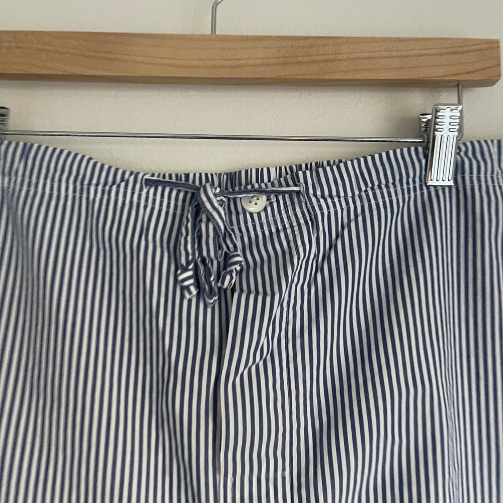 Pinstripe Blue and White Drawstring Pajama Style Pull On‎ Pants Size Medium - Picture 6 of 12